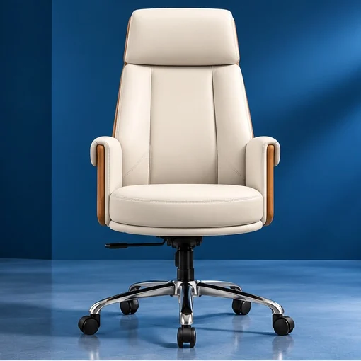 Premium high-back leatherette executive chair with chrome base