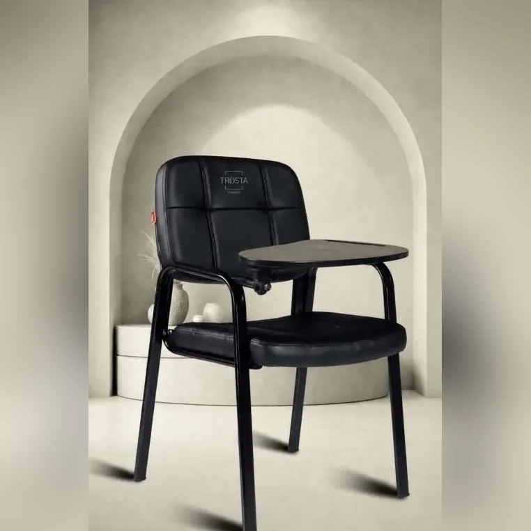 Sudam Club padded leatherette training chair with writing pad